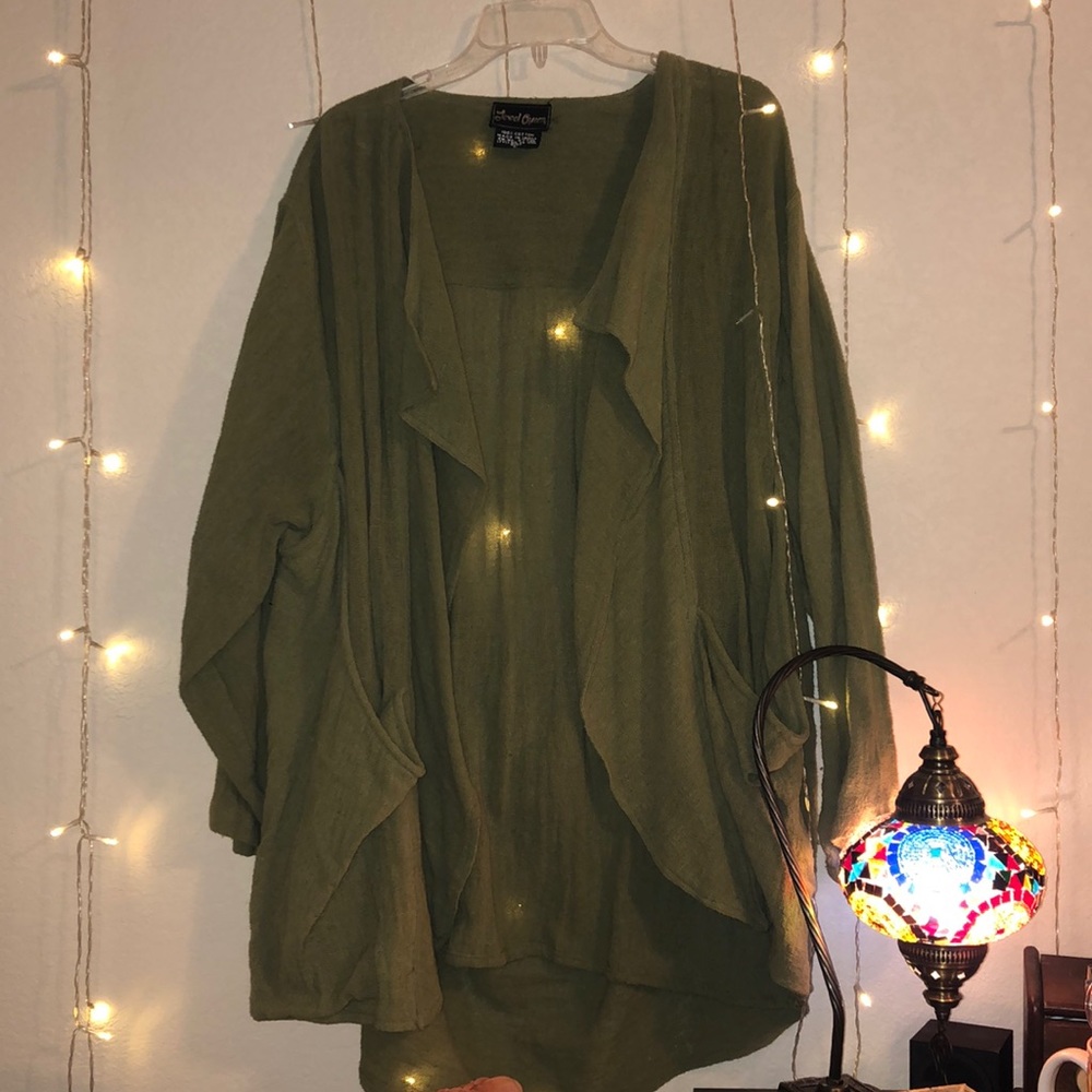 Green oversized cardigan